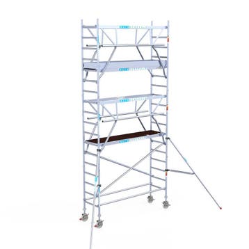 Euroscaffold steiger dubbele Voorloopleuning 75x250x6,2 WH, Doe-het-zelf en Verbouw, Steigers, Nieuw, Rolsteiger of Kamersteiger