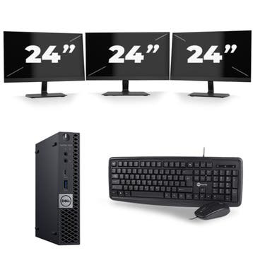 Dell OptiPlex 7070 Micro  -   i3-9e  - 8GB  - 256GB  + 3x 24, Computers en Software, Desktop Pc's, Verzenden, Refurbished, 9e Generatie