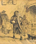 Hugo Kaufmann (1844-1915) - Auf der Kegelbahn - Sanguinikus