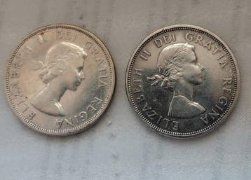 Canada. Elizabeth II. 1 Dollar 1958-1964 (Lotto di 2 monete)