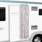 vidaXL Vliegengordijn 56x185 cm chenille taupe en wit, Verzenden, Nieuw