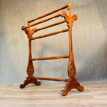 Kapstok - Hout, handdoekrek voor de badkamer in landelijke, Antiek en Kunst