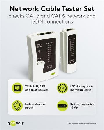 Professionele Netwerkkabeltester voor RJ11 en RJ45 Kabels, Ophalen of Verzenden, Nieuw