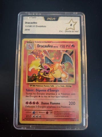 Pokémon - 1 Graded card - Charizard 11/108 Foil - PCA 8 - XY, Hobby en Vrije tijd, Verzamelkaartspellen | Pokémon, Nieuw