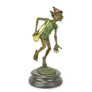 BRONZEN BEELD VAN EEN GOBLIN DIE ZADEN ZAAIT (Interieur), Verzenden, Nieuw