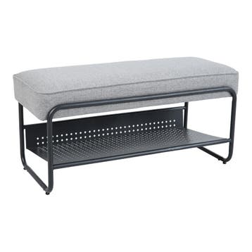 Schoenenbank Lillehammer 90x37x42 cm zwart en grijs [en.casa, Verzenden, Nieuw