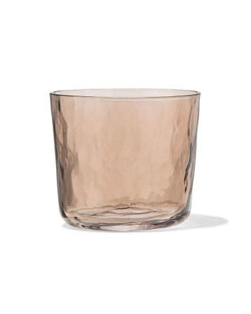 HEMA Waterglas 200ml glas gehamerd bruin, Verzenden, Nieuw
