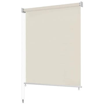 vidaXL Rolgordijn voor buiten 125(B)x140(H) cm crèmekleurig, Huis en Inrichting, Stoffering | Gordijnen en Lamellen, Verzenden