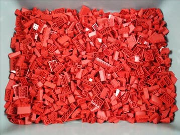 Lego - geen serie - Partij van 1000 rode dakdelen -, Nieuw