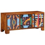 Houten Bank 100cm Multikleur | Massief Acacia | Laatste S..., Ophalen of Verzenden, Nieuw, Bohemien