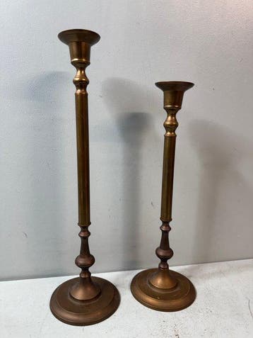Kandelaar Prachtige Set Vintage Messing Kandelaars (2 stuks)