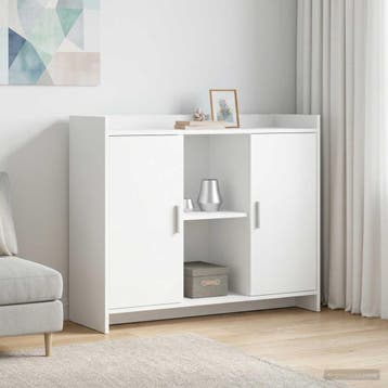 vidaXL Dressoir Wit 98,5 x 33 x 80 cm Bewerkt hout, Verzenden, Nieuw, Overige houtsoorten, Minder dan 50 cm