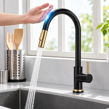 Sensor Keukenkraan met uittrekbare douchekop – warm & koud, Verzenden, Nieuw