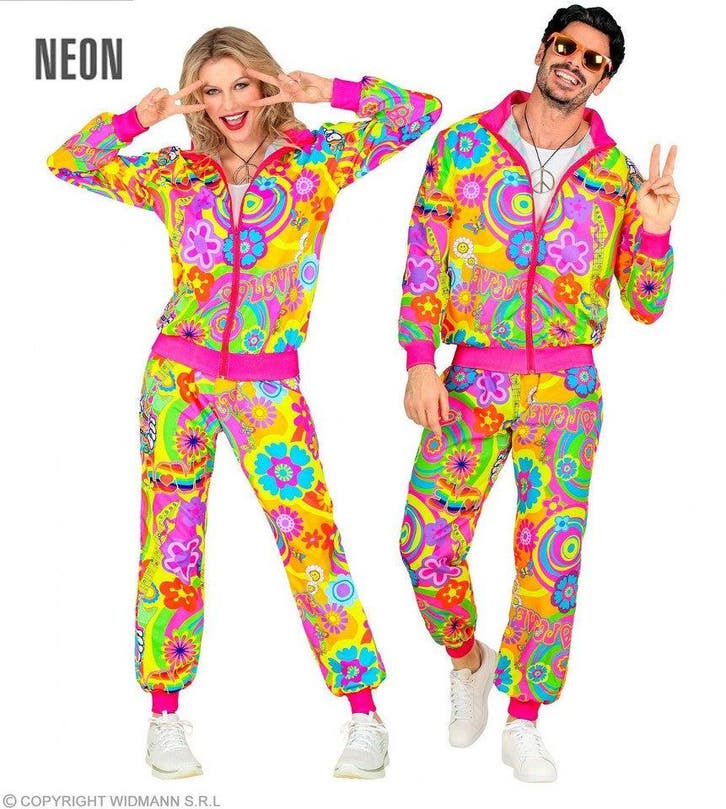 Hippie Neon Love Trainingspak - M, Kleding | Dames, Carnavalskleding en Feestkleding, Verzenden