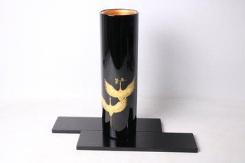 Vaas - Hout - Japan - Gouden Makie kraanvogels (Zonder