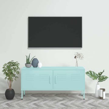 vidaXL Tv-meubel 105x35x50 cm staal mintkleurig, 100 tot 150 cm, Verzenden, Nieuw, Minder dan 100 cm