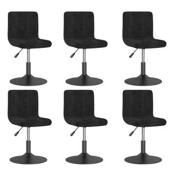 vidaXL Eetkamerstoelen 6 st draaibaar fluweel zwart, Verzenden, Nieuw, Zwart