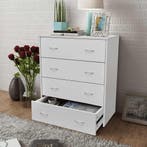 vidaXL Dressoir met 4 lades 60x30,5x71 cm wit, Verzenden, Nieuw, 50 tot 100 cm, 25 tot 50 cm