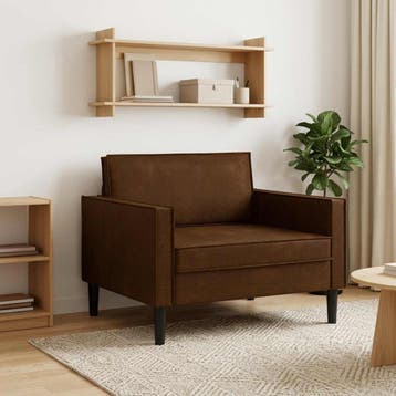 vidaXL XL fauteuil Bruin Nep Suede Leer, Verzenden, Nieuw