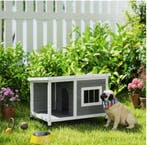 Houten Hondenhok met Asfaltdak – Weerbestendig Buitenhuis, Dieren en Toebehoren, Verzenden, Nieuw