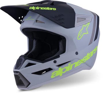 Alpinestars S-M3 Radium Grijs Mat Geel Crosshelm, Motoren, Overige typen, XXL, Nieuw met kaartje, Overige merken