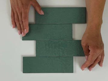 Wandtegel Equipe Ceramica Kalma Blue Lake Groen Glans 6x18,6, Nieuw, Minder dan 20 cm, 10 m² of meer, Wandtegels