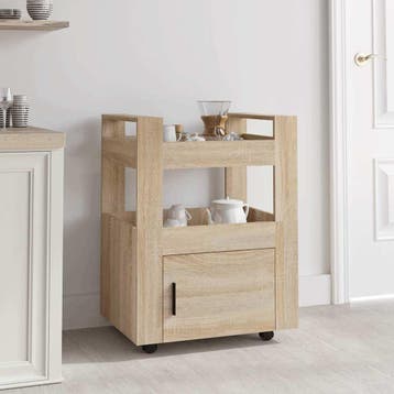 vidaXL Keukentrolley 60x45x80 cm bewerkt hout sonoma, Huis en Inrichting, Verzenden, Nieuw