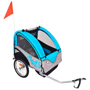 vidaXL Fietstrailer 30 kg grijs en blauw, Verzenden, Nieuw