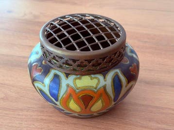 gouda - Bloempot - potpourri - Creamware - Vaas potpourri