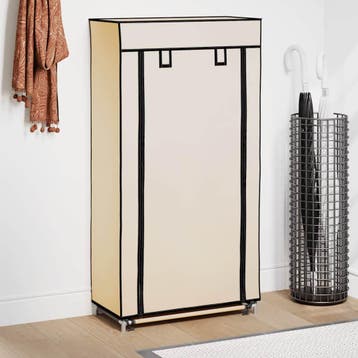 vidaXL Schoenenkast met hoes 58x28x106 cm stof crème, Verzenden, Nieuw