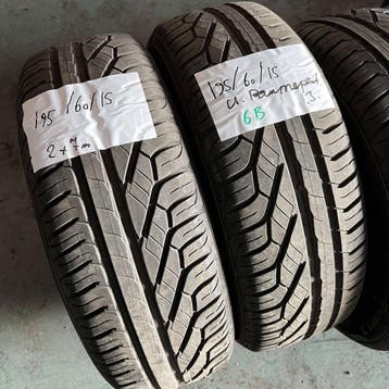 2 x Uniroyal RainExpert 195-60-15 Zomerbanden 7mm, Gebruikt, 15 inch, Ophalen of Verzenden, Band(en)