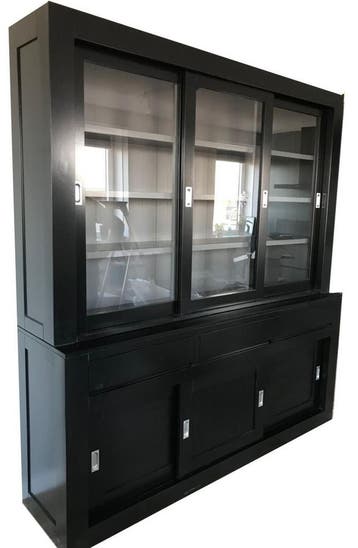 Buffetkast zwart - grijs Enschede 220cm soft close, Ophalen of Verzenden, Nieuw