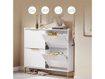 SoBuy FSR206-GW - Schoenenkast - Ultradun 19 cm - Hoogglans, Verzenden, Nieuw