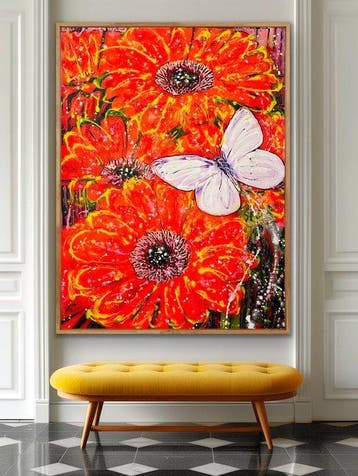 Joaquim Falco - FLOWERS AND BUTTERFLY XXL