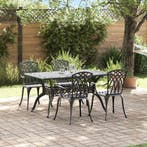 vidaXL Tuin eettafelset 5 pcs Zwart Aluminium, Tuin en Terras, Tuinsets en Loungesets, Verzenden, Nieuw, Aluminium, 5 zitplaatsen