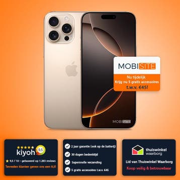 iPhone 16 Pro 128GB | 4 Gratis Accessoires – Accu tot 100%, IPhone 16 Pro, 128 GB, Verzenden, Zo goed als nieuw