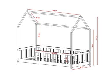 Kinderbed Huisbed Nova - Wit - 90 x 200 - Direct Leverbaar!, Verzenden, Nieuw, 180 cm of meer, 85 tot 100 cm