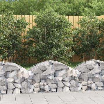 vidaXL Schanskorf gewelfd 100x50x40/60 cm gegalvaniseerd, 100 cm of meer, Verzenden, Nieuw, Metaal