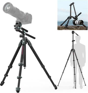 Ulanzi JJ06 Video Statief | Carbon 187cm | 59% Korting, Gebruikt, 175 cm of meer, Met balhoofd, Ophalen of Verzenden