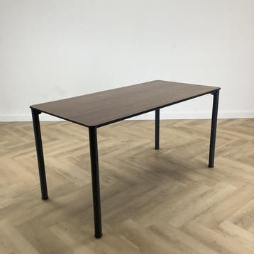 Eromes kantinetafel 140x70 cm, bruin blad - poten antraciet, Ophalen of Verzenden, Gebruikt, Bureau