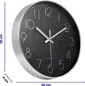 Tyme Wandklok 30cm Klok modern - Analoog - Stil Uurwerk -, Ophalen of Verzenden, Nieuw