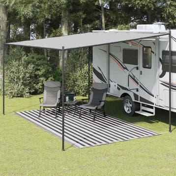 vidaXL Tenttapijt 250x450 cm antracietkleurig en wit, Verzenden, Nieuw