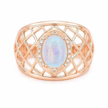 Zonder minimumprijs - Ring Verguld Aquamarijn - Diamant -, Nieuw