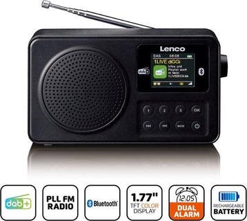 Lenco Radio met oplaadbare Batterij - Draagbare DAB+/FM Radi, Verzenden, Zo goed als nieuw