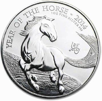 Verenigd Koninkrijk. 2 Pounds 2014 Year of the Horse .999, Postzegels en Munten, Munten | Europa | Niet-Euromunten