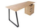 Industrieel bureau STUDIO 160cm eikenlook met 3 lades -, Ophalen of Verzenden, Nieuw