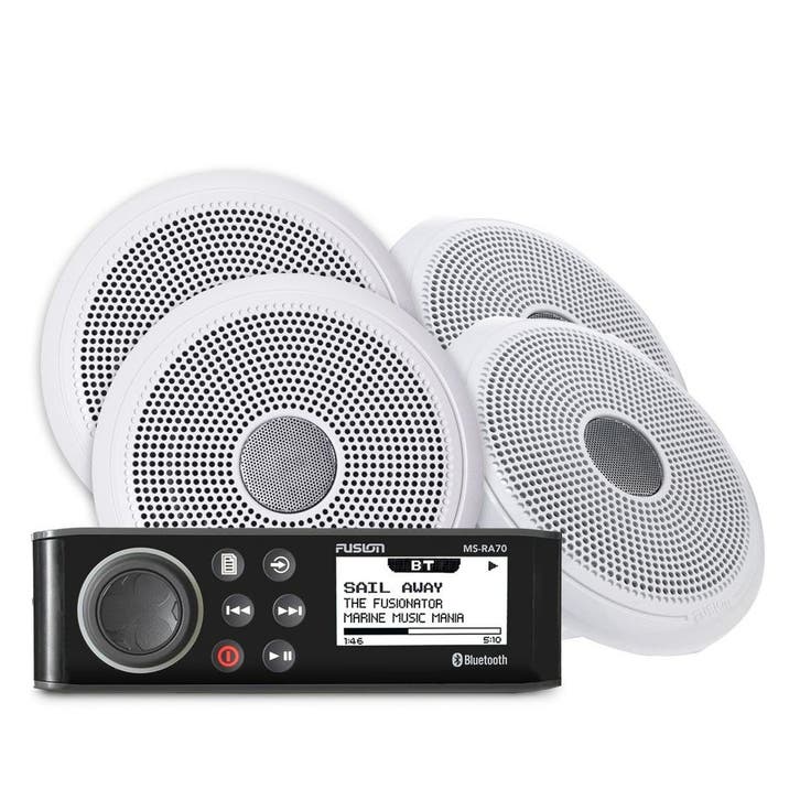 Fusion Marine RA70 boot audio set met 4 XS-F65CWB 6,5 Inch 2, Watersport en Boten, Accessoires en Onderhoud, Nieuw, Ophalen of Verzenden