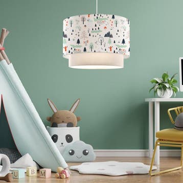 Kinder hanglamp Lurgan E27 wit met boommotief lux.pro, Verzenden, Nieuw