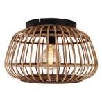 Landelijke plafonnière bruin, Cherine, Huis en Inrichting, Lampen | Plafondlampen, Ophalen of Verzenden, Nieuw, Hout, Landelijk
