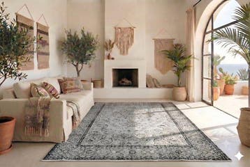 Grijs vintage - Vloerkleed - 305 cm - 165 cm - met, Huis en Inrichting, Nieuw